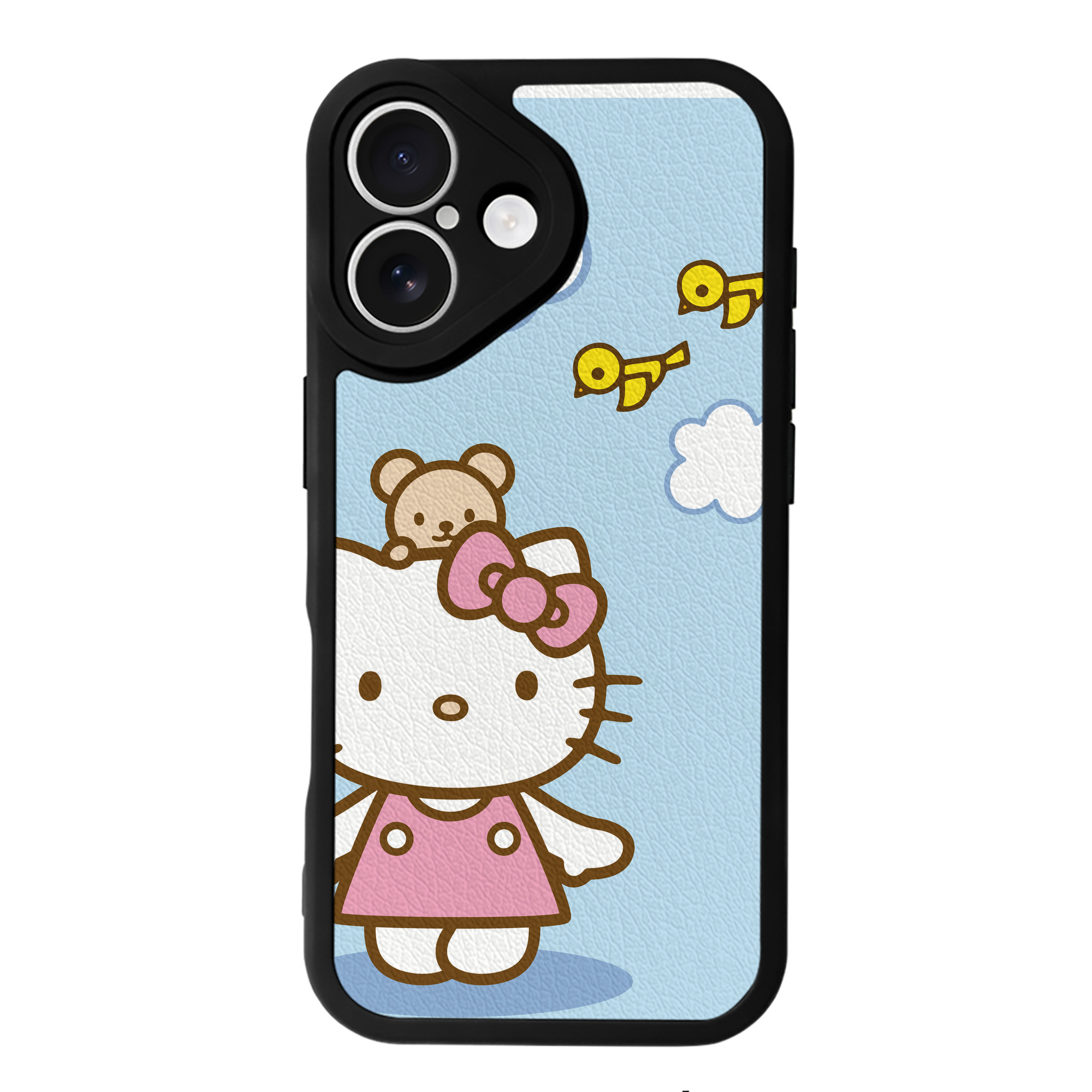 （画像用） Hello Kitty ハローキティ 【iPhone 16シリーズ対応】シリコンスマホケース（レザー調） 材質：シリコン